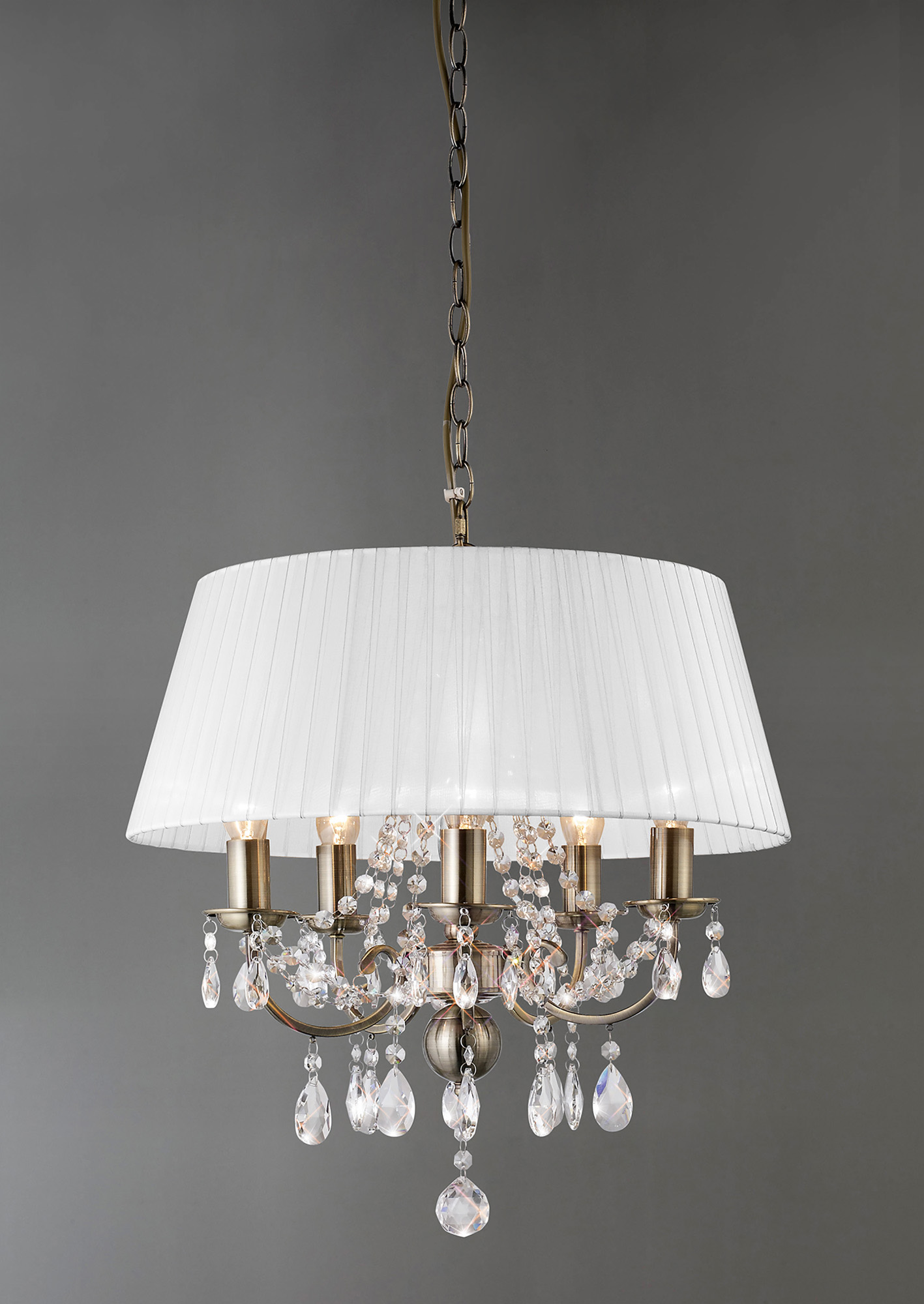 Olivia Antique Brass-White Crystal Ceiling Lights Diyas Shaded Crystal Fittings Olivia Antique Brass-White Crystal Ceiling Lights Diyas Shaded Crystal Fittings